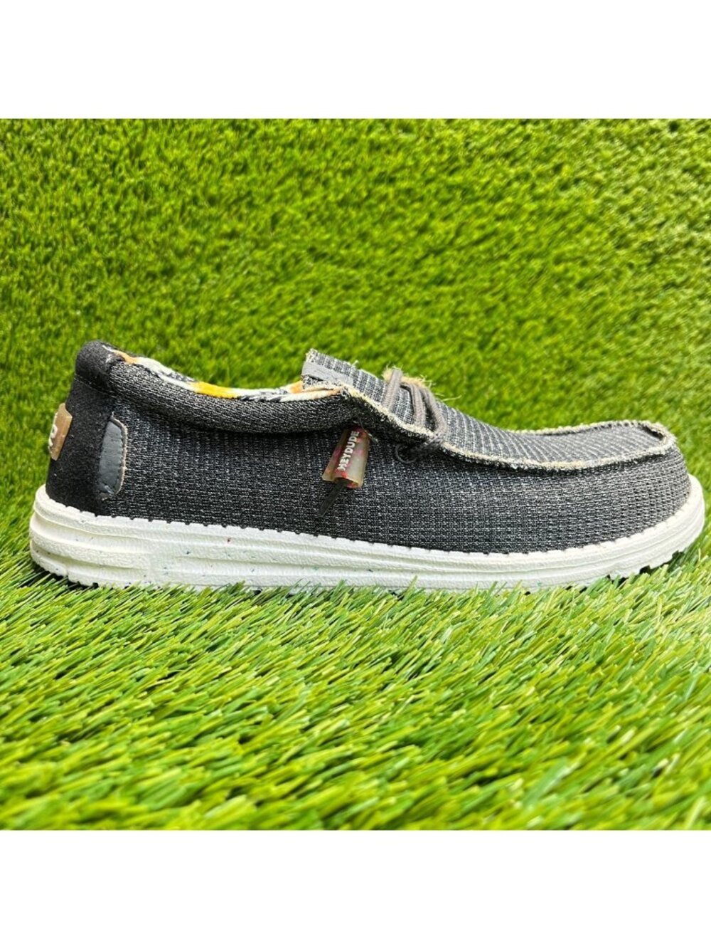 Hey Dude Wally Eco Sox Charcoal Gray Mens Size‎ 8 Casual Walking Slip-On Shoes